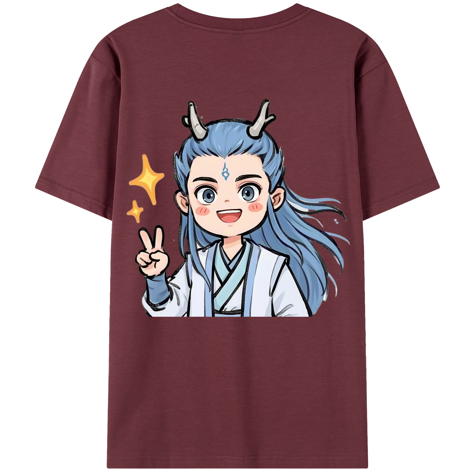 （画像用） Ne Zha 2 ナタ 魔童の大暴れ 綿100％半袖Tシャツ（背面プリント）